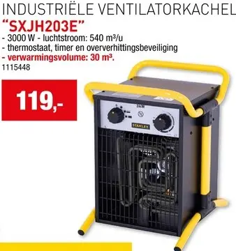 Promotie: Industriële Ventilatorkachel "SXJH203E"