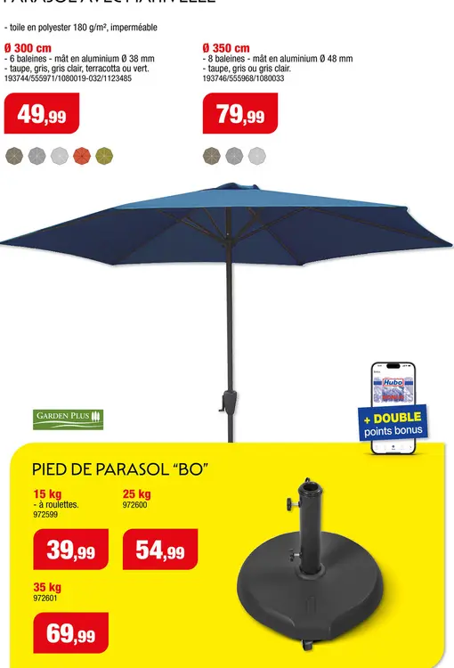 Offre: Parasol avec manivelle