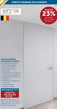 Offre: PORTE À PEINDRE AFFLEURANTE XINNIX
