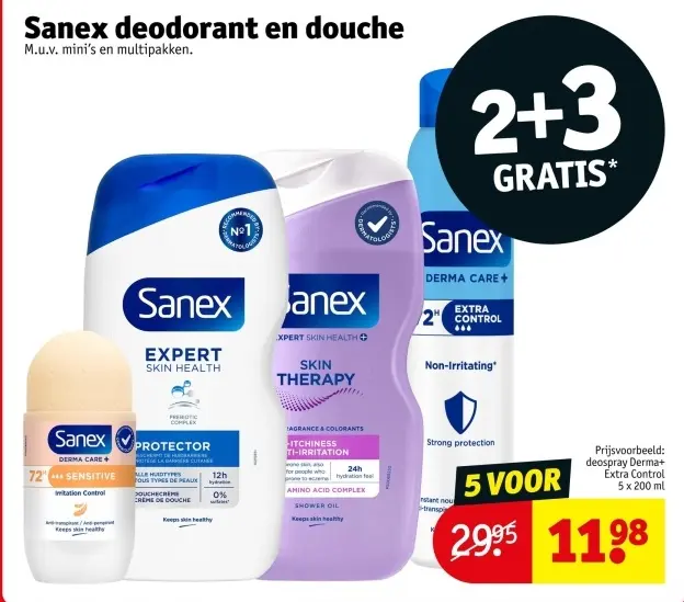 Aanbieding: Sanex deodorant en douche