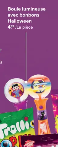 Offre: Boule lumineuse avec bonbons Halloween