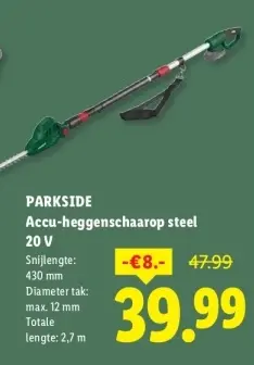Aanbieding: Accu-heggenschaarop steel