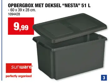 Aanbieding: Opbergbox met deksel "nesta"