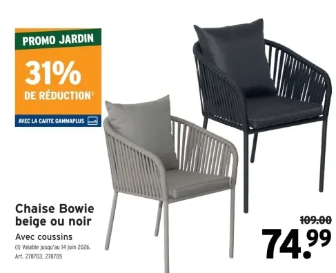 Offre: Chaise Bowie