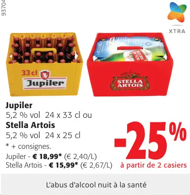Offre: Jupiler ou Stella Artois