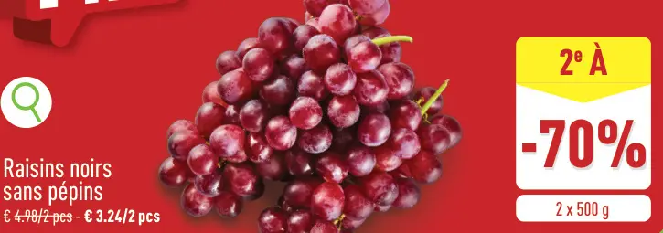 Offre: Raisins noirs sans pépins