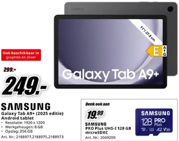 Aanbieding: Galaxy Tab A9+ (2025 editie) Android tablet