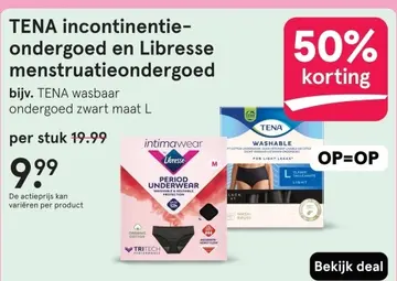 Aanbieding: TENA incontinentie-ondergoed en Libresse mens