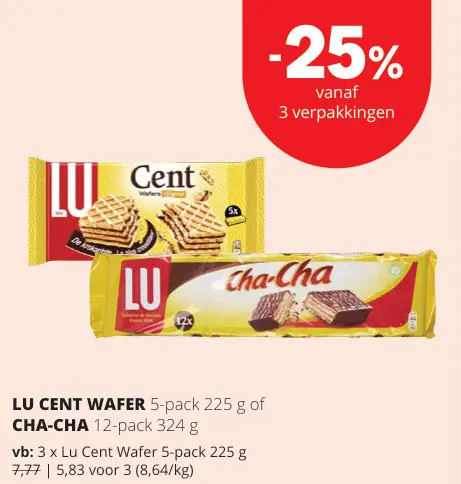 Promotie: LU CENT WAFER of CHA-CHA