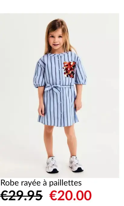 Offre: Robe rayée à paillettes