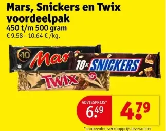 Promotie: Mars, Snickers en Twix voordeelpak