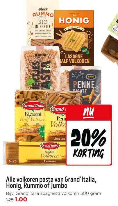 Aanbieding: Alle volkoren pasta