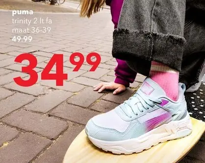 Aanbieding: Puma Trinity 2 LT Faded Glow JR. meisjes sneakers blauw