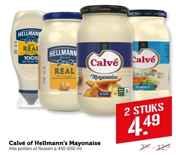 Aanbieding: Calvé of Hellmann's Mayonaise