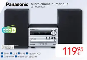 Offre: Panasonic Micro-chaîne numérique