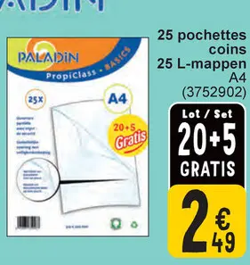 Offre: 25 L-mappen A4