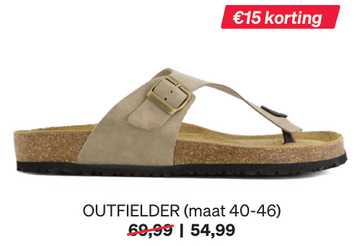Aanbieding: Outfielder Slippers taupe Suede