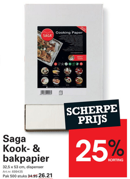 Aanbieding: Saga Kook- & bakpapier