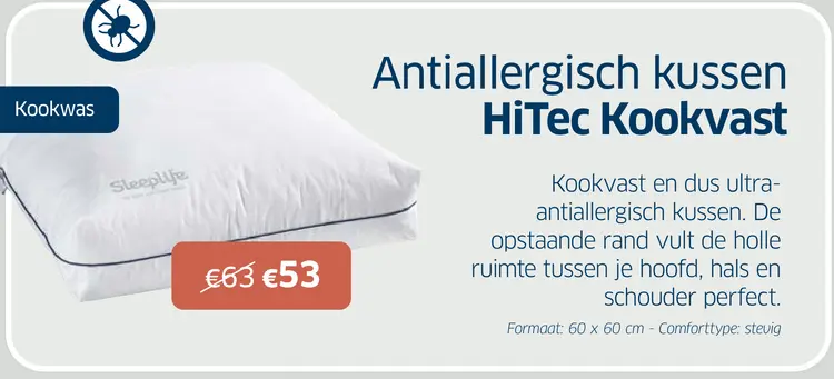 Promotie: Antiallergisch kussen HiTec Kookvast