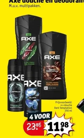 Promotie: Axe douche en deodorant