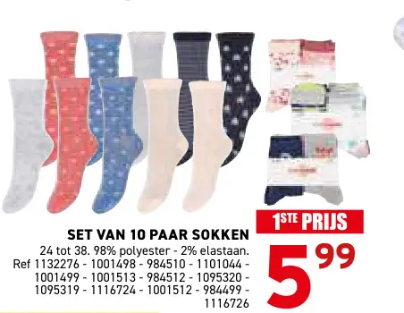 Promotie: Set van 10 paar sokken