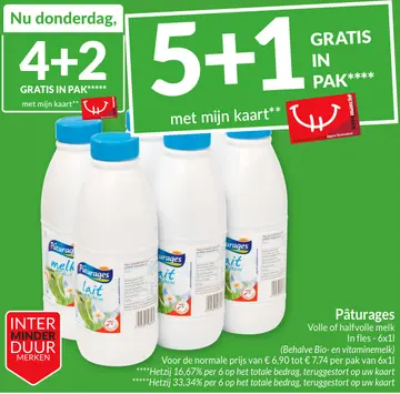 Aanbieding: Pâturages Volle of halfvolle melk