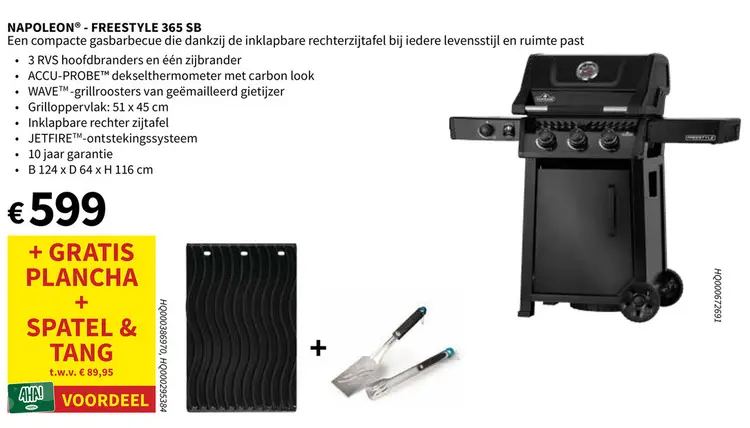 Promotie: Freestyle 365 sb  + gratis plancha + spatel en tang