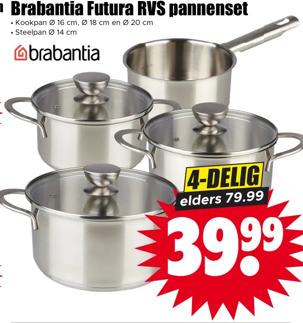 Aanbieding: Futura RVS pannenset