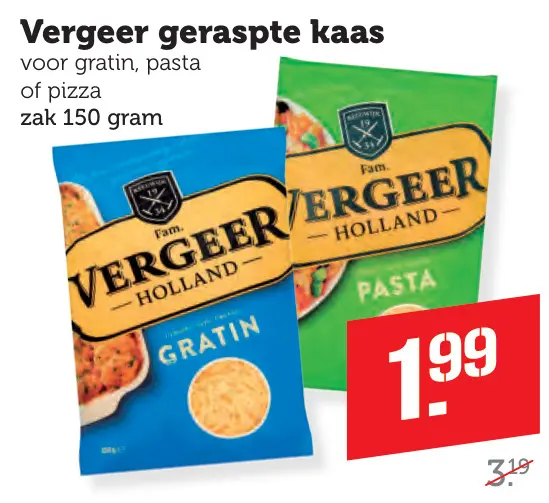 Aanbieding: geraspte kaas