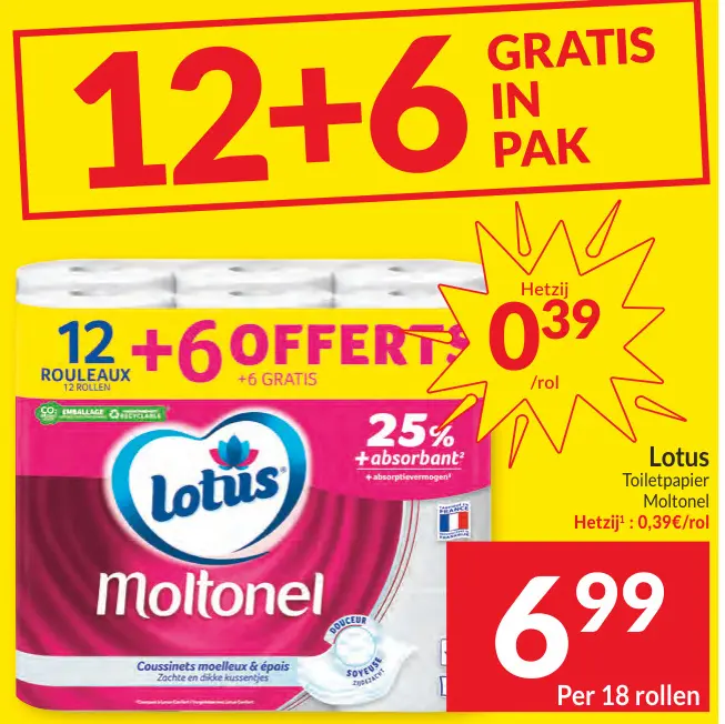 Promotie: Toiletpapier Moltonel