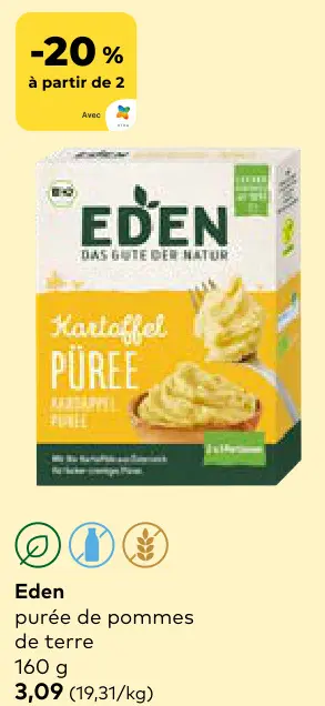 Offre: Eden purée de pommes de terre
