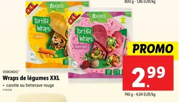 Offre: Wraps de légumes XXL