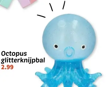 Aanbieding: Octopus glitterknijpbal