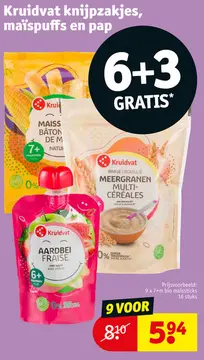 Aanbieding: Knijpzakjes, maïspuffs en pap