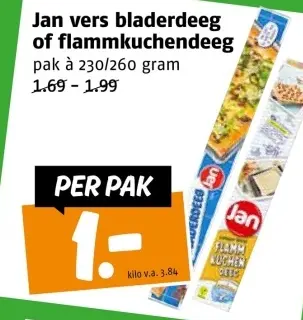 Aanbieding: Jan vers bladerdeeg of flammkuchendeeg
