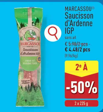Offre: Saucisson d'Ardenne IGP
