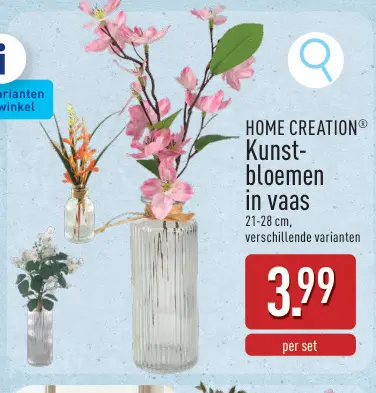 Promotie: Kunstbloemen in vaas
