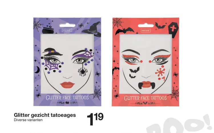Promotie: Glitter gezicht tatoeages