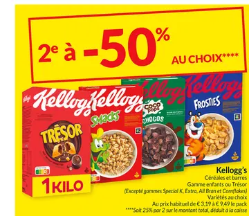 Offre: Kellogg's Céréales et barres