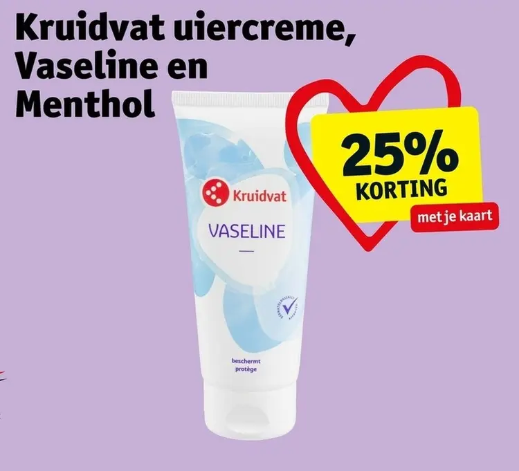 Aanbieding: Kruidvat uiercreme, Vaseline en Menthol