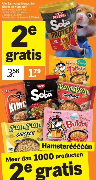 Aanbieding: Samyang, Nongshim, Nissin en Yum Yum