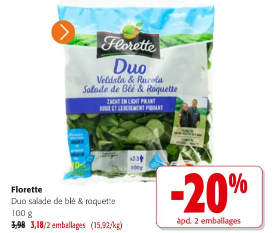 Offre: Duo salade de blé & roquette