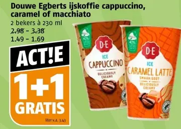 Aanbieding: Douwe Egberts ijskoffie cappuccino, caramel of macchiato