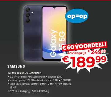 Aanbieding: GALAXY A25 5G - SUA256BZKD