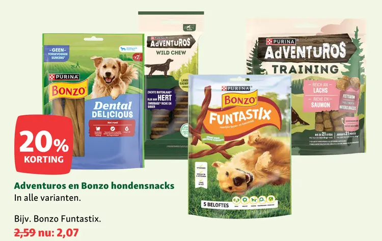 Aanbieding: Adventuros en Bonzo hondensnacks