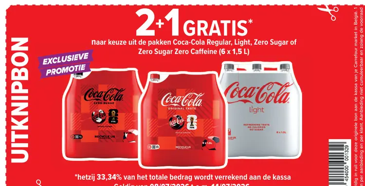 Promotie: Coca-Cola Regular, Light, Zero Sugar of Zero