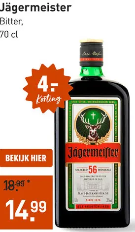Aanbieding: Jägermeister 70CL