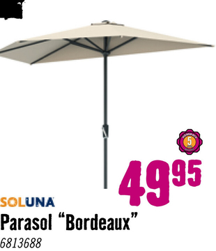 Aanbieding: SOLUNA Balkonparasol Bordeaux halfrond ecru Ø 270 cm