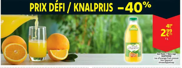 Offre: Jus frais / Vers sap