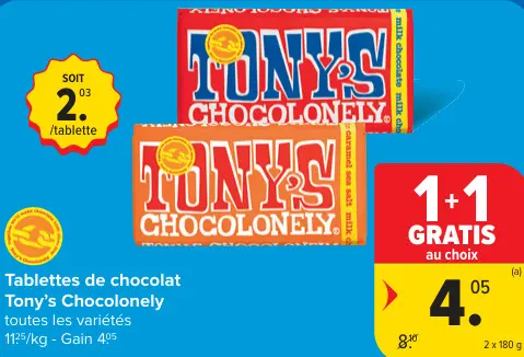 Offre: Tablettes de chocolat